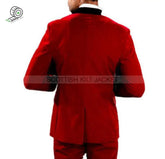 Men’s Red Velvet Wedding Blazers Smoking Jackets